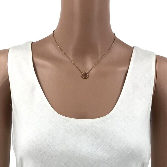 Its Sense Necklace Earrings Set Gold Tone Adjustable Length - Picture 3 of 3